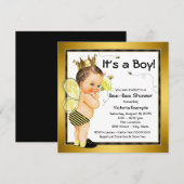 Boys Bee Baby shower Kaart (Voorkant / Achterkant)