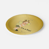 Boys Bee Baby shower Papieren Bordje (Gekanteld)