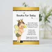 Boys Bee Breng Een Boek Baby shower Inserts Informatiekaartje (Staand voorkant)