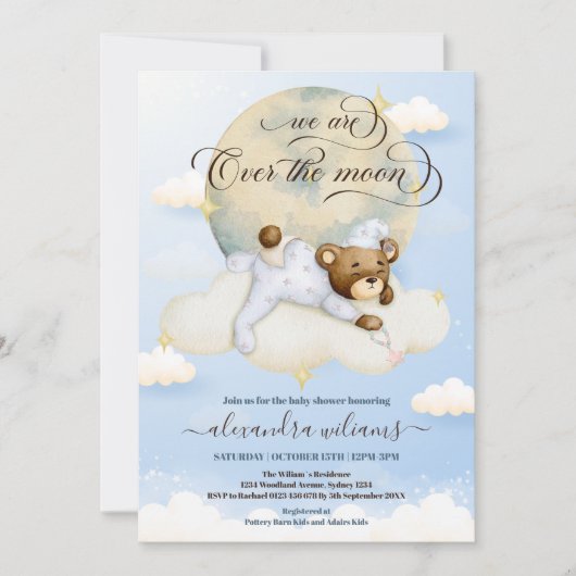 Boys Beer Clouds Over Moon Baby shower Kaart (Voorkant)