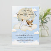 Boys Beer Clouds Over Moon Baby shower Kaart (Staand voorkant)