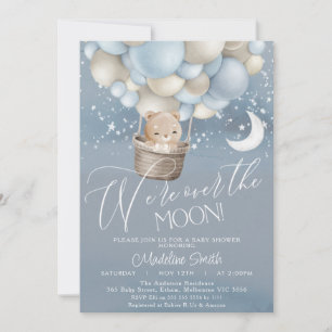 Boys Beer Hot Air ballon boven motorBaby shower Kaart