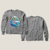 Boys Bella+Canvas Tri-blend Shirt met lange mouwen (Voorkant /achterkant)