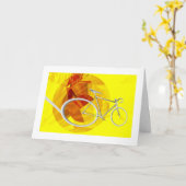 Boy's Bicycle Birthday Wenskaart Kaart (Gele Bloem)