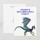 Boys Birthday Color Beads Dragon White Kaart (Voorkant / Achterkant)