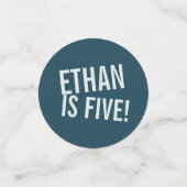 Boys Birthday Construction Truck Blue Yellow Confetti (Kleine voorkant)