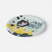 Boys Birthday Construction Truck Blue Yellow Papieren Bordje (Gekanteld)