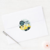 Boys Birthday Construction Truck Blue Yellow Ronde Sticker (Envelop)