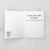 Boys Birthday Cute Cartoon Robot Blue Kaart (Binnen)