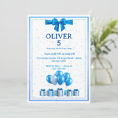 Boys Birthday Invitation - Gift Boxes & Confetti Kaart (Staand voorkant)