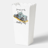 Boys Birthday Party Blue Semi Truck Bedankdoosjes (Achterkant)