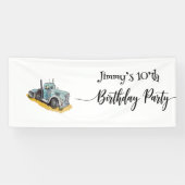 Boys Birthday Party Blue Semi Truck Spandoek (Horizontaal)