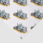 Boys Birthday Party Blue Semi Truck Tissuepapier (Detail)