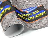 Boys Birthday Party Dart Wars Laser Label Foam Dec Cadeaupapier (Rol Hoek)