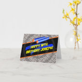 Boys Birthday Party Dart Wars Laser Label Foam Dec Kaart (Gele Bloem)