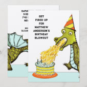 Boys Birthday Party Kaart (Voorkant / Achterkant)