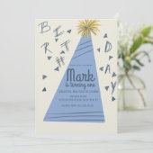 Boys Birthday Party Pet Lettering Kraft Kaart (Staand voorkant)