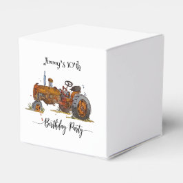 Boys birthday party with antique tractor design bedankdoosjes