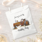 Boys birthday party with antique tractor design bedankzakje (Geknipt)