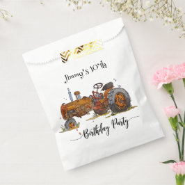 Boys birthday party with antique tractor design bedankzakje