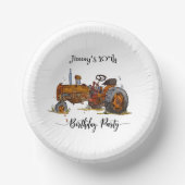 Boys birthday party with antique tractor design papieren kommen (Voorkant)