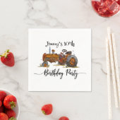 Boys birthday party with antique tractor design servet (Insitu)