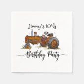 Boys birthday party with antique tractor design servet (Voorkant)