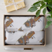 Boys birthday party with antique tractor design tissuepapier (Geschenk)