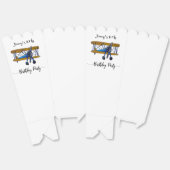 Boys birthday party with blue and yellow biplane  bedankdoosjes (Ongevouwen)