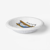 Boys birthday party with blue and yellow biplane papieren kommen (Gebogen)