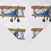 Boys birthday party with blue and yellow biplane tissuepapier (Detail)