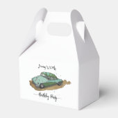 Boys birthday party with two toned sedan bedankdoosjes (Achterkant)