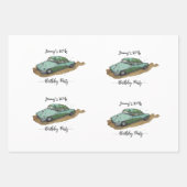 Boys birthday party with two toned sedan inpakpapier vel (Voorkant 3)