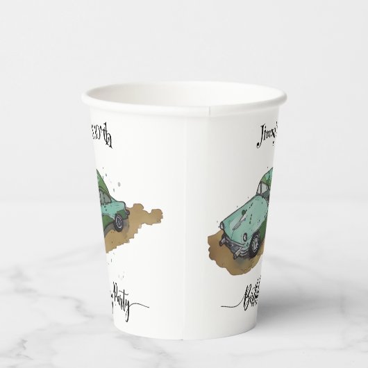 Boys birthday party with two toned sedan papieren bekers (Rechts)