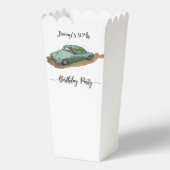 Boys birthday party with two toned sedan popcorn bedankdoosjes (Voorkant)