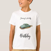 Boys birthday party with two toned sedan t-shirt (Voorkant)