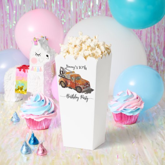 Boys birthday party with wrecker bedankdoosjes (Feest)