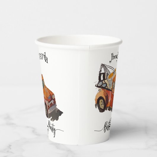 Boys birthday party with wrecker papieren bekers (Rechts)