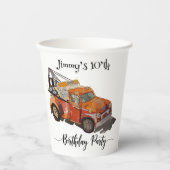 Boys birthday party with wrecker papieren bekers (Voorkant)