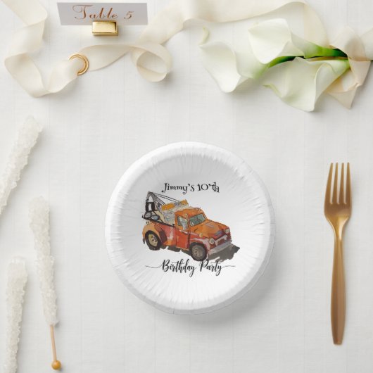 Boys birthday party with wrecker papieren kommen (Huwelijk)