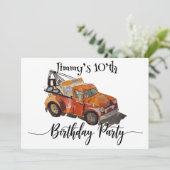 Boys Birthday party with Wrecker Save The Date (Staand voorkant)