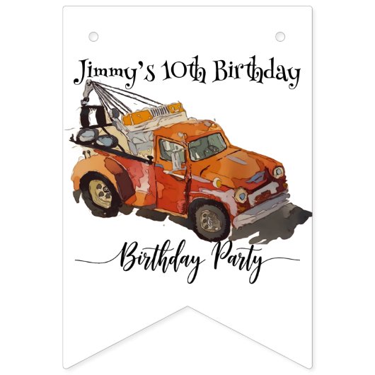 boys birthday party with wrecker vlaggetjes (Eerste vlag)