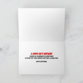 Boys Birthday Super Kid Red and Blue Comic Book Kaart (Binnen)