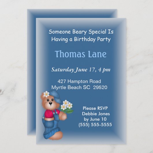 Boys Birthday Uitnodiging (Voorkant / Achterkant)