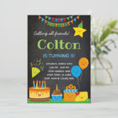 Boys Birthday Uitnodiging (Staand voorkant)