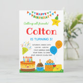 Boys Birthday Uitnodiging (Staand voorkant)