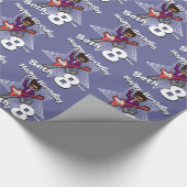 Boys blue add jouw naam 8e verjaardag rockstar - r cadeaupapier (Hoek)