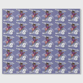 Boys blue add jouw naam 8e verjaardag rockstar - r cadeaupapier (Vlak)