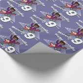 Boys blue add jouw naam 9e verjaardag rockstar wra cadeaupapier (Hoek)