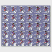 Boys blue add jouw naam 9e verjaardag rockstar wra cadeaupapier (Vlak)